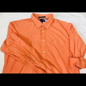 TOMMY HILFIGER Mens Shirt XL Solid Orange #1